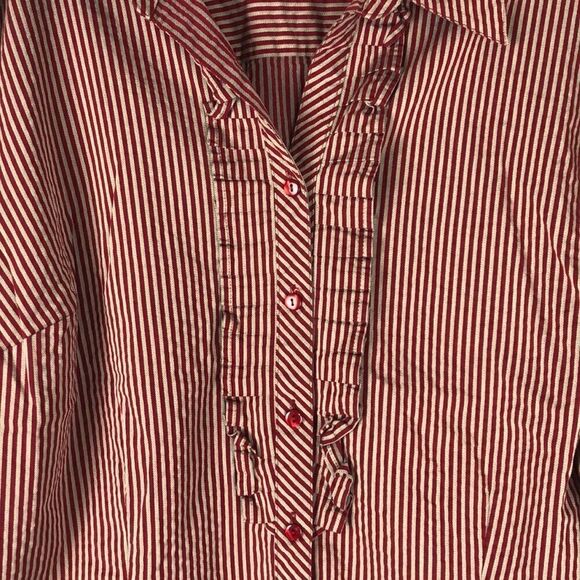 Lane Bryant Button Up Blouse with Ruffle Detail Size 18/20 - Picture 2 of 6
